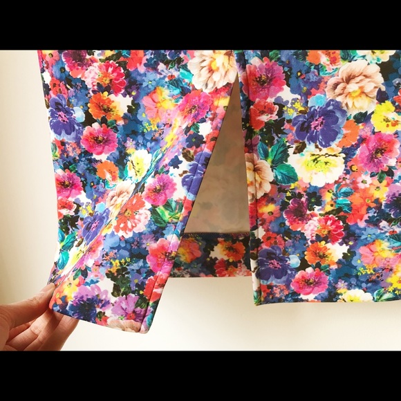 Zara multicoloured floral stretchy pencil skirt - Picture 9 of 10